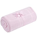 Meanhoo 27.5x35.4inch Baby Cotton Blanket , Air Conditioning Blanket Hollow Out Thread Blanket for Baby Boys Girls and Stroller(random color)