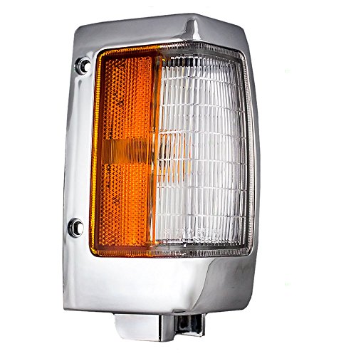 Passengers Signal Side Marker Light Lamp Replacement with Chrome Bezel for Nissan Pickup Truck B611088G00