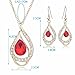 Women Fashion Gold Plated Jewelry Set Necklace Earring of Crystal Sapphire for Costume Show Wedding Party Dance Ceremony Accessories