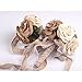 Tinksky Rustic Wedding Bouquet Burlap Flower Bouquet Lace and Pearls Wedding Anniversary Engagement Mother's Day Decoration, Valentine's Day gift