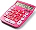 Office+Style 8 Digit Dual Powered Desktop Calculator, LCD Display, Pink