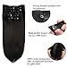 Lovbite Real Hair Extensions Clip in Human Hair Double Weft 14In 100g Straight Jet Black Clip in Hair Extension 7Pieces 16Clips in Thick Human Hair Sliky Striaght for Women Extensions