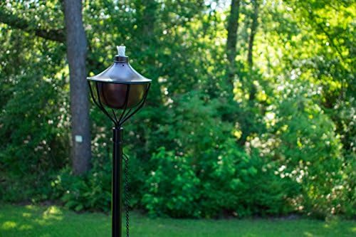 Dusq All-in-One Citronella Garden Torch Oil-Rubbed-Bronze All Metal Outdoor Torch. Great for Tiki Parties, Mosquito Control, Ambiance, Decor. Can be Used as Table top, Deck Rail Mount, or Pole Mount