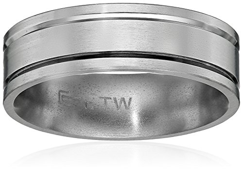 Men s titanium 7mm plain wedding band, size 9
