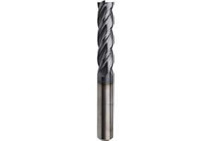 Zorqon 3/4'' Carbide Long End Mill, 4 Flute, AlTiN Coating, Square End Mills for Steels, 30 Degree Helix, CNC Router Bit, 3/4" Shank Diameter