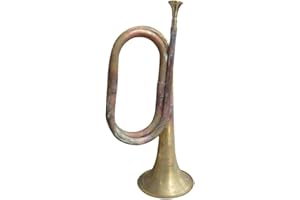 UGPLM Trumpet Marching Bugle Solid Copper and Brass Bugle Trumpet Prop Instrument for Orchestra, Antique