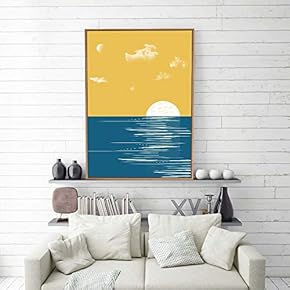 Framed Home Artwork Simple Style Sunset for Living Room Bedroom