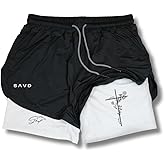 SAVD Christian Performance Shorts - Women's Gym & Sport Shorts with Pockets & Compression Liner, Bible Verse Activewear