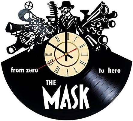 Fun Door The Mask HANDMADE Vinyl Record Wall Clock – Perfect gifts for birthday wedding anniversary valentine’s mother’s father’s day - Gift ideas for men and women him and her