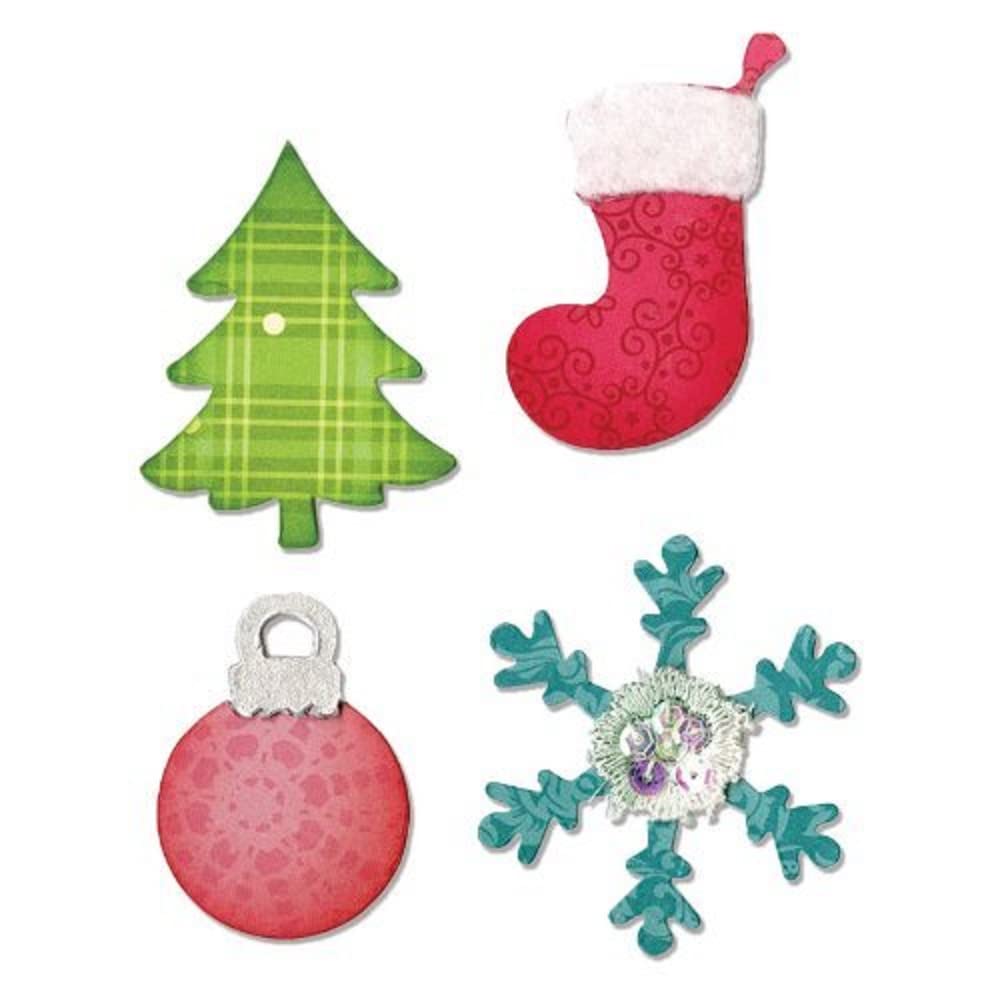 Sizzix Bigz Die A10599, Christmas Tree, Bauble, Snowflake, Stocking, Multi Colour