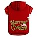 PUPTECK Fall Winter Dog Hoodie Pet Sweatshirt Soft Warm Clothes Fleece Lined with Hat for Small Medium Large Dogs, Christmas Pattern, Red S