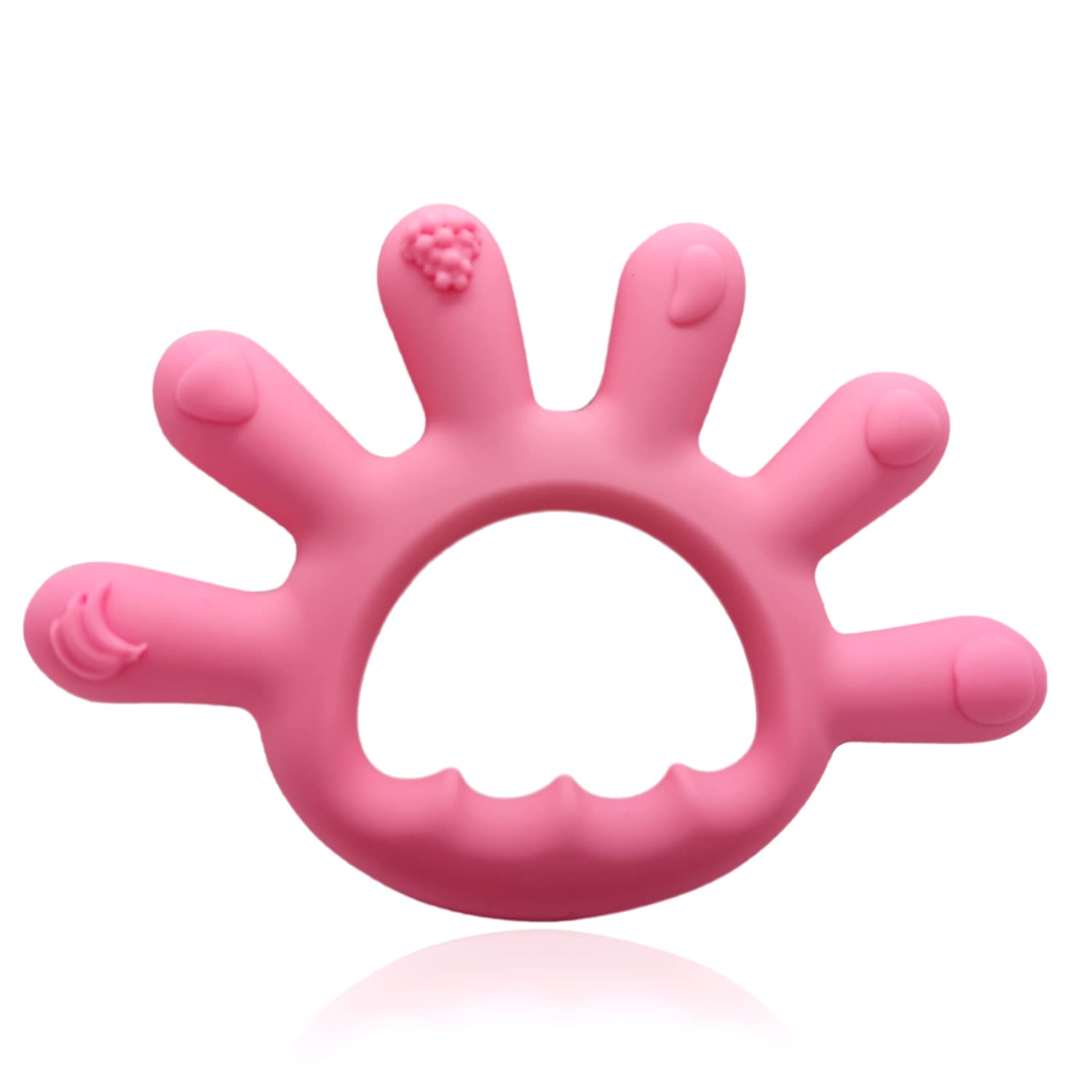 Six Finger Soothing Teething Toys for Baby, Seeway BPA Free Silicone Teether Chew Toy, Stimulates and Massages Sore Gums