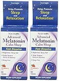 Natrol Advanced Melatonin Plus Sleep Aid, Strawberry, Fast Dissolve Tablets, 120 Count (2 X 60 Count Bottles)