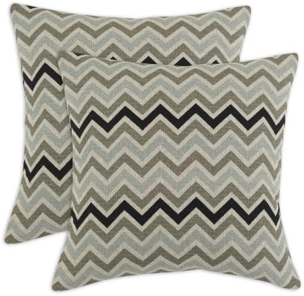 Brite Ideas Living &amp; Company Zoom Zoom Stone Denton Fiber Pillow, 17 by 17-Inch, Set of 2