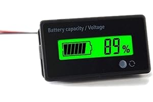 LOVEDEAL 12V 24V 36V 48V Battery Meter, Battery Capacity Voltage Indicator, Lead-Acid & Lithium ion Battery Charge Discharge Monitor, for Motorcycle Car Truck Vehicle Marine Boat Golf Cart Club Car Forklift