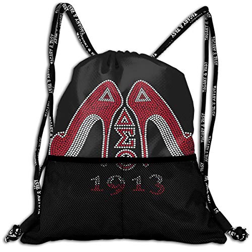 Zimu-Galaxy Delta Sigma Theta Drawstring Bagpack Gym Sack Pack,Sport String Bag Beach Bag Cinch Sack for Men and Women