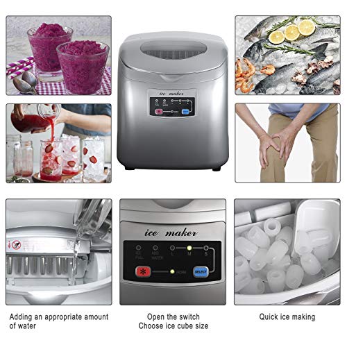 WOLTU Eiswürfelmaschine Eiswürfelbereiter, 12kg/24hrs, 3 Eiswürfel-Größen, 2,8 Liter Wassertank… – Bild 4