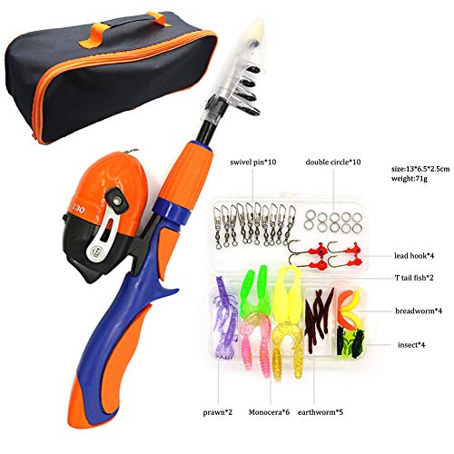 Phoetya JYuanzshi Kinder Angelrute Teleskopstange Tragbare Kinder Angelrute Starter Set Zubehör Geeignet für Jungen und… – Bild 7