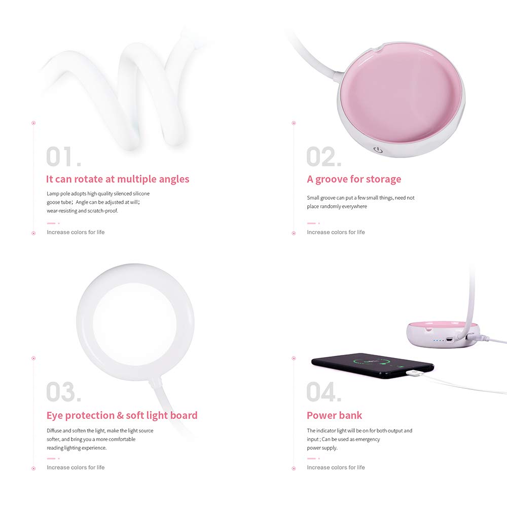 STARPIE Portable Double-Sided Lighted Makeup Mirror - 2.8inch Lighted Vanity Mirror with Lamp and Power Bank - Adjustable Rotation（3 Steps Dimming)