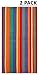 Cotton Craft - 2 Pack Terry Beach Towel 30x60 - Summer of Siam Multi Stripe - 400 grams per square meter- 100% Pure Ringspun Cotton - Brilliant Vibrant colors - Highly absorbent easy care machine wash