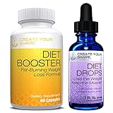 Create Your Shape Diet Drops Best Seller + Diet Booster - Rapid Weight Loss Supplement - With African Mango â€“ Amino Acids â€“ Fat Burner â€“ Appetite Suppressant â€“ 100% All Natural â€“ Made USA