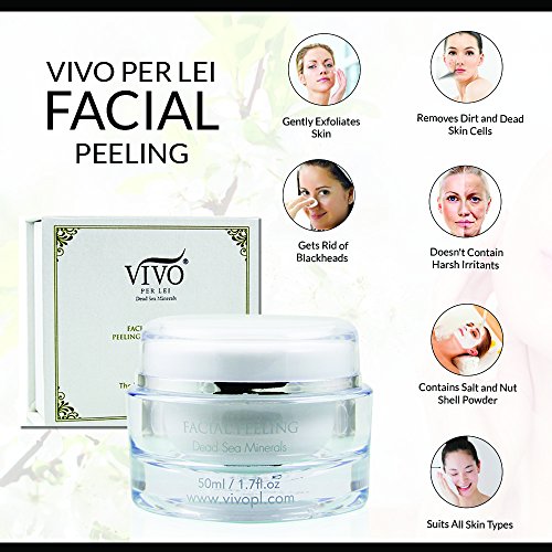 Vivo Per Lei Facial Peeling Gel, Gets Rid of Dead Cells and Dirt Instead of Your Skin, 1.7 Fl. Oz. (Pack of 3)