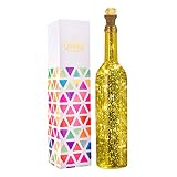 HUAFA Wine Bottle Lights (Golden Bottle), Rechargeable USB Powered, Decorative Lights for Party, Home Decor, Christmas, Halloween, Wedding, Bars(Warm White 1 Pack)