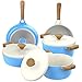 Vremi VRM030047N Omelet-Pans, 8 Piece, Blue and White
