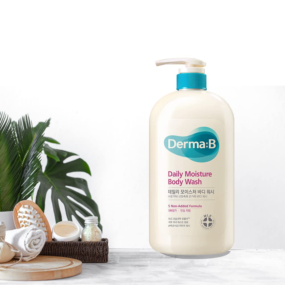 Derma B Daily Moisture Body Wash, Moisturizing Foaming Cleanser for Dry Skin, Scented Fresh Hydrating Body Wash for the Whole Family, Antibacterial Foam Wash,33.8 Fl Oz, 1000ml