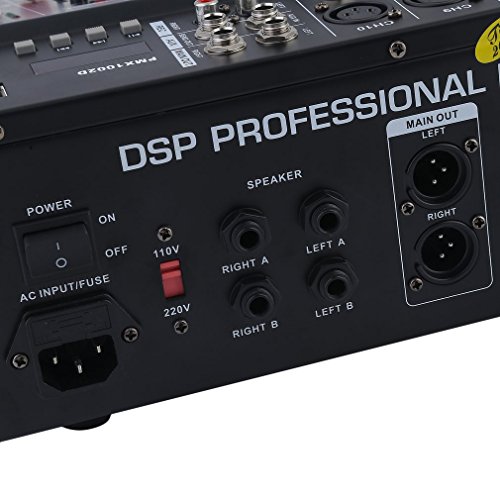 Simoner 10 Channel Professional Powered Mixer Power Amplifier Audio Mixer Amp, 16DSP, 48V