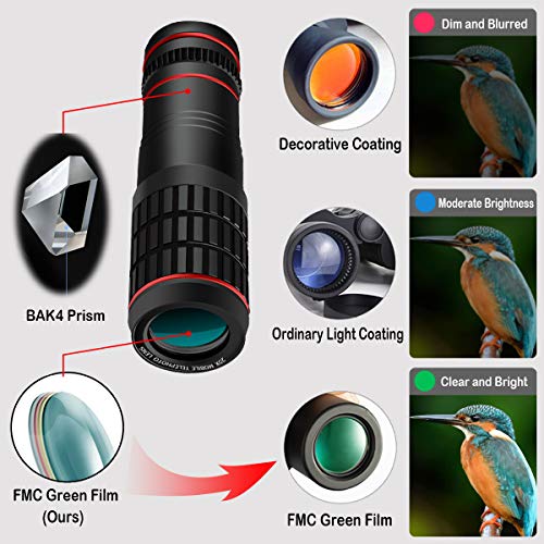 image for DDcafor Phone Camera Lens Kit, 20X Telephoto Lens with Tripod, Shutter