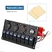 DCFlat Digital Voltmeter 12V Power Socket Double USB Power Charger Adapter ABS Flush Mount Blue 8 Gang Rocker Switch Panel ( 8 Gang )