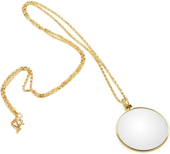 Magnifying Glass Necklace Jewelry 5X Power Magnifyer Sturdy and Portable Necklace Magnification