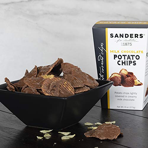 Sanders Milk Chocolate Covered Potato Chips Snacks, 6 oz Gift Box