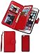 for iPhone 6/6s Wallet Case,Valentoria® Leather Wallet Case Magnetic Detachable Slim Back Cover Card Holder Slot Wrist Strap (iPhone 6/6s, Red)