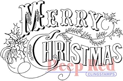 Download Amazon Com Deep Red Stamps Vintage Merry Christmas Rubber Stamp Arts Crafts Sewing Yellowimages Mockups