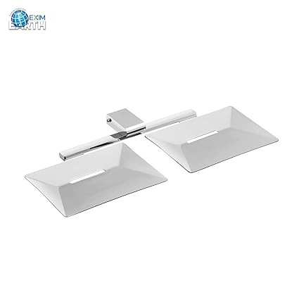 Acute (BL-33) Double Soap Dish - Soap Stand, Fully Brass, Chrome (Silver Finish)