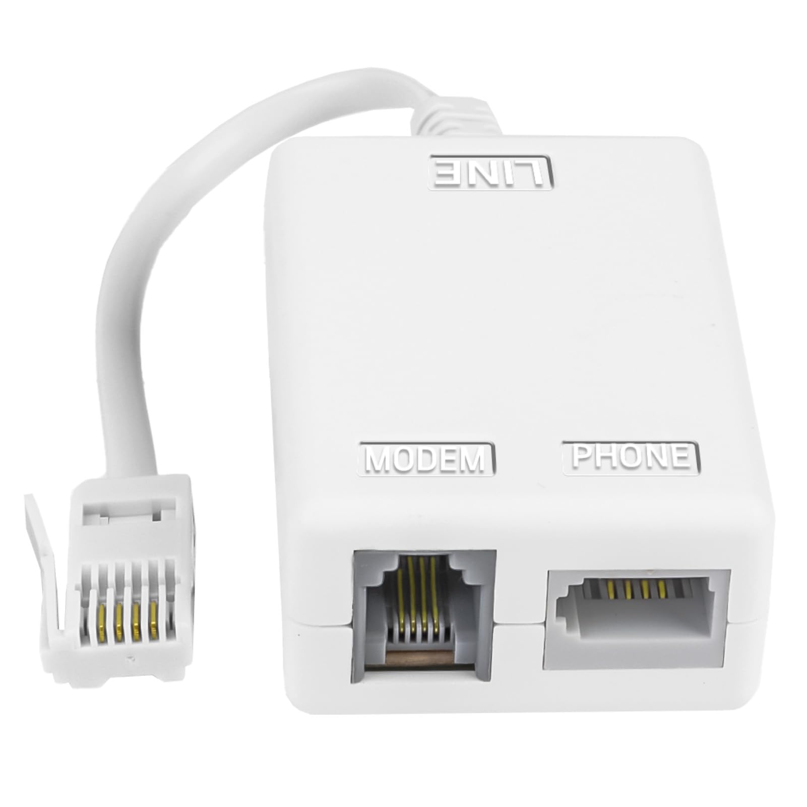 WrteEase BT Plug to ADSL RJ11 Broadband Internet Microfilter Splitter,BtMale to BT & RJ11 Female Telephone White Socket Splitter Cable for Landline Modem Router WiFi,Sky(1)