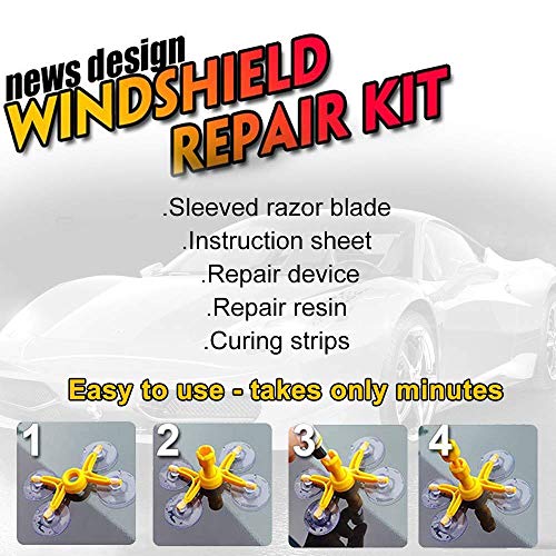 EBS Windshield Repair Kit - Car Glass Scratch Repair Kits Window Repair Tools Chips, Cracks, Bulll's-Eyes Stars