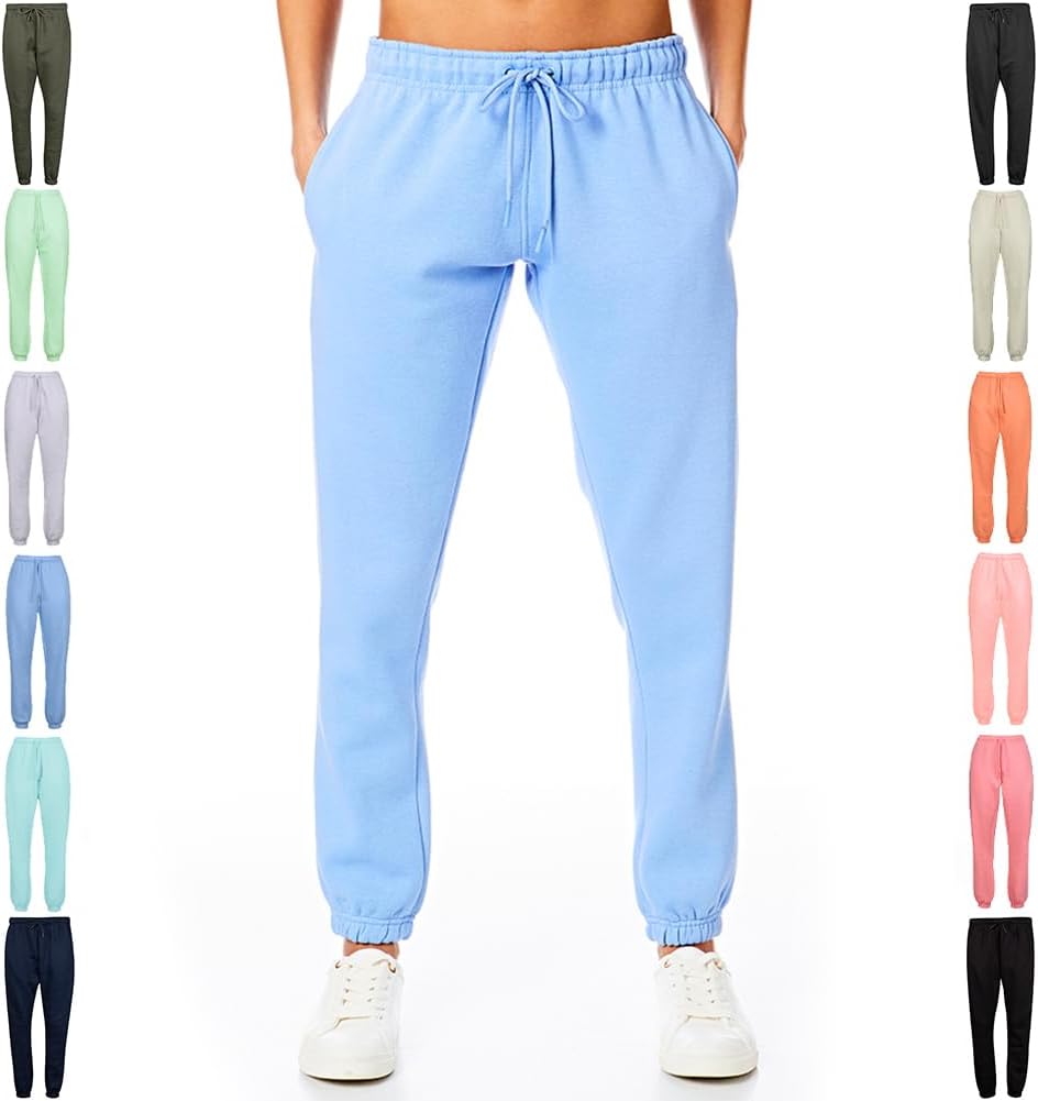Light & Shade Women’s Fleece Joggers Purple S Drawstring Waist Tapered Bottoms