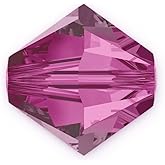 100pcs Authentic Preciosa Loose Faceted Bicone Crystal Beads 3mm Fuchsia Compatible with Swarovski 5301/5328 for DIY Jewelry Making Pre-B322