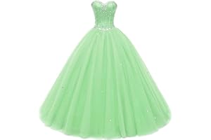 Likedpage Women's Sweetheart Ball Gown Tulle Quinceanera Dresses Prom Dress