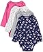 Carter's Baby Girls' 4 Pack Print Bodysuits, Multicolor, Newborn