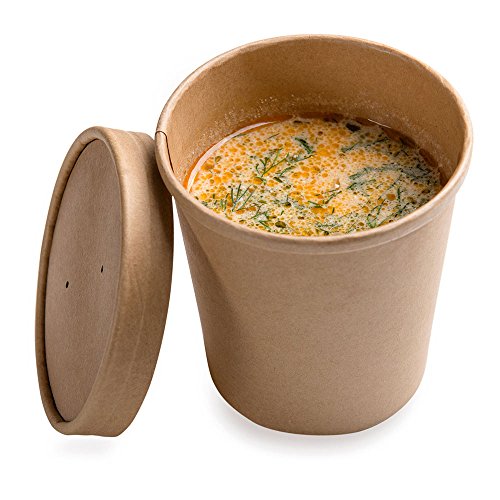 200CT Disposable 16OZ Bio Soup Container Large Kraft Soup Cups
