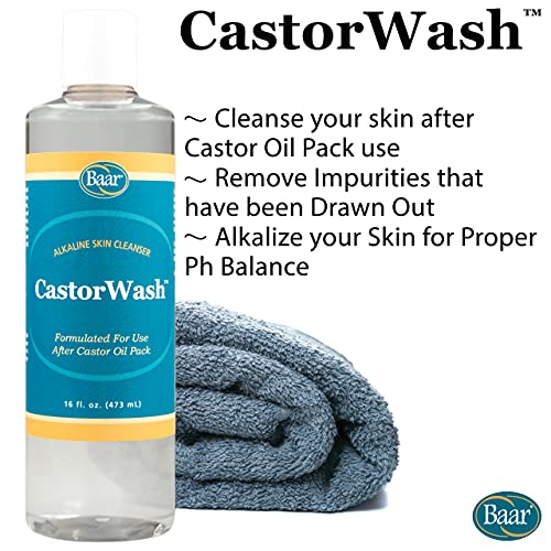 Baar Castor Oil Packs Kit Heating Pad With Auto Shut Off; Cold Pressed