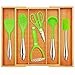 Bamboo Kitchen Drawer Organizer and Utensil Holder - Expandable Cutlery Tray for Kitchen Utensils, Flatware and Silverware by Royal Craft Wood primary