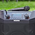 ION Audio Block Rocker Plus | 100W Portable Battery Powered Speaker with Bluetooth Connectivity, AM/FM Radio, Aux Input, Wheels & Telescoping Handle, Microphone & USB Charging