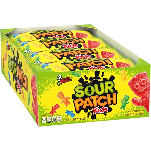 SOUR PATCH KIDS SOFT & CHEWY GUMMY CANDY, BULK CANDY, 24 – 2 OZ BAGS