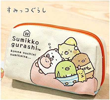 San-x Sumikko Gurashi Canvas Pencil Case Cosmetic Multi Purpose Pouch : Medium