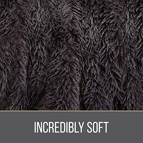 The Connecticut Home Company Luxury Shag Bed Throw Blanket, King Size